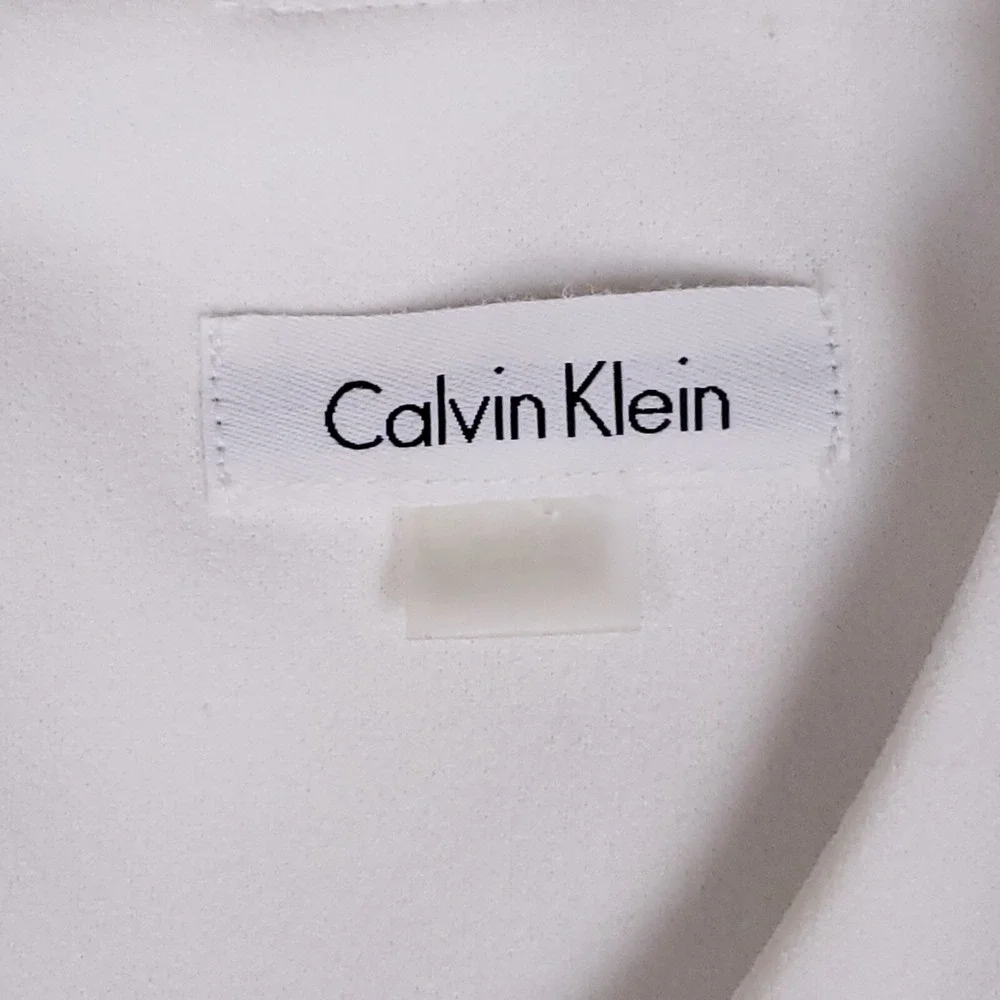 Calvin Klein Sheath Dress Sleeveless Midi Size M White Minimalist Retro Vibes - Picture 3 of 9